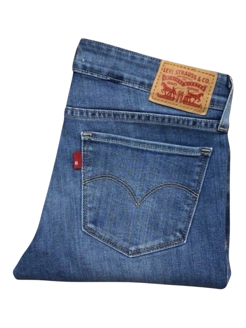 LEVI’S 711 jeans mid rise skinny flattering body hugging stretchy blue denim 27